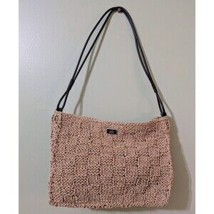 The Sak Beige Taupe Khaki Shoulder Bag Woven Crochet Tan
